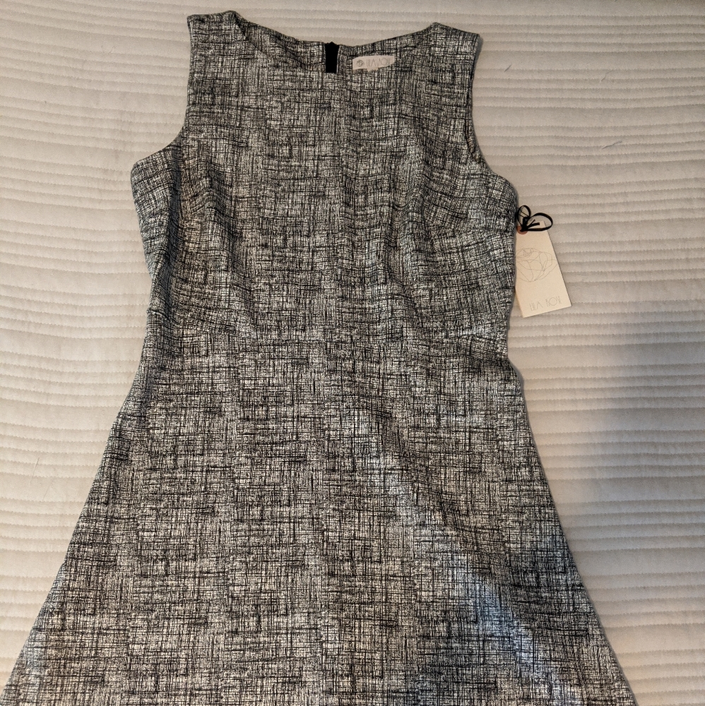 Black and White A-line knee Length Dress Lila Rose
